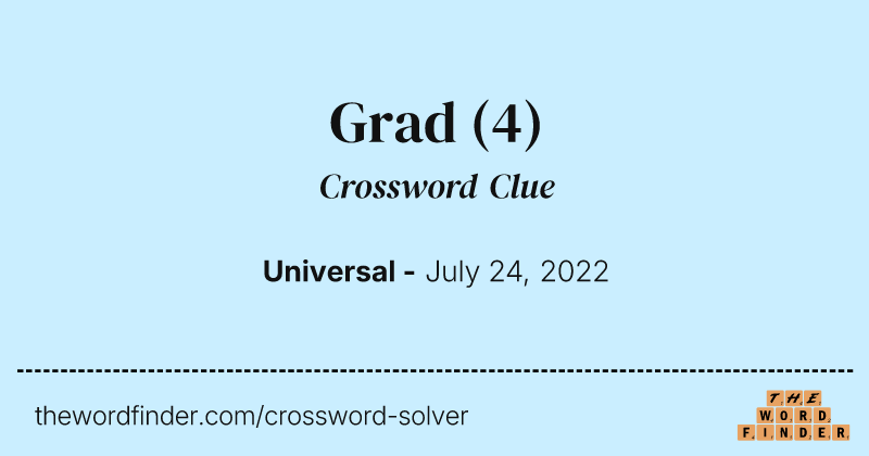 Grad crossword clue image