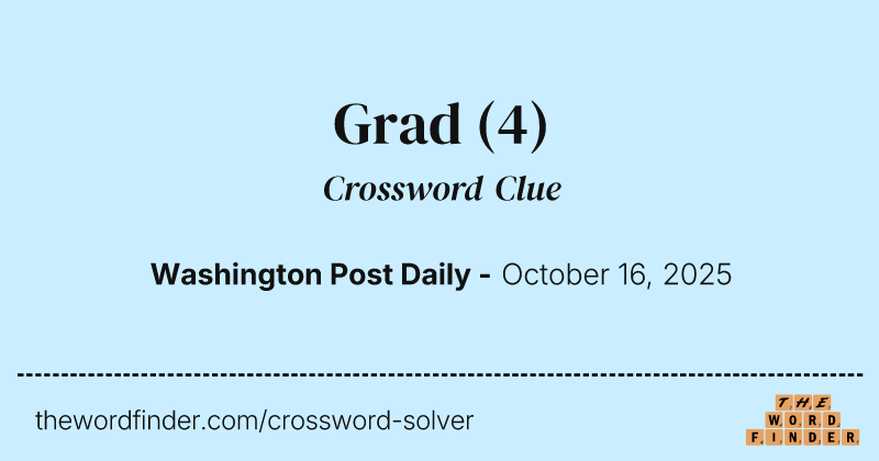 Grad crossword clue image