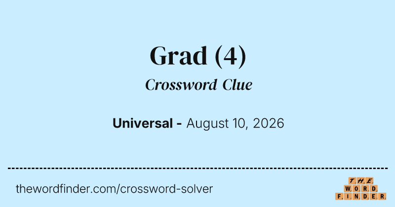 Grad crossword clue image