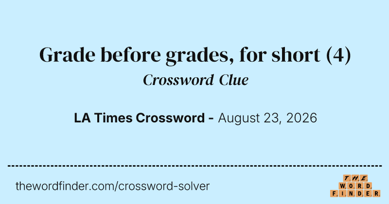 Grade before grades, for short crossword clue image