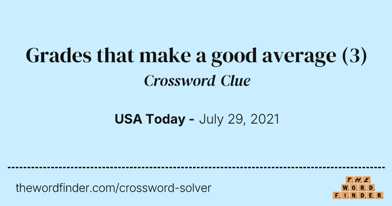 Grades that make a good average crossword clue image