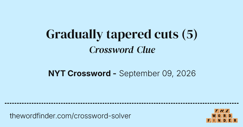 Gradually tapered cuts crossword clue image