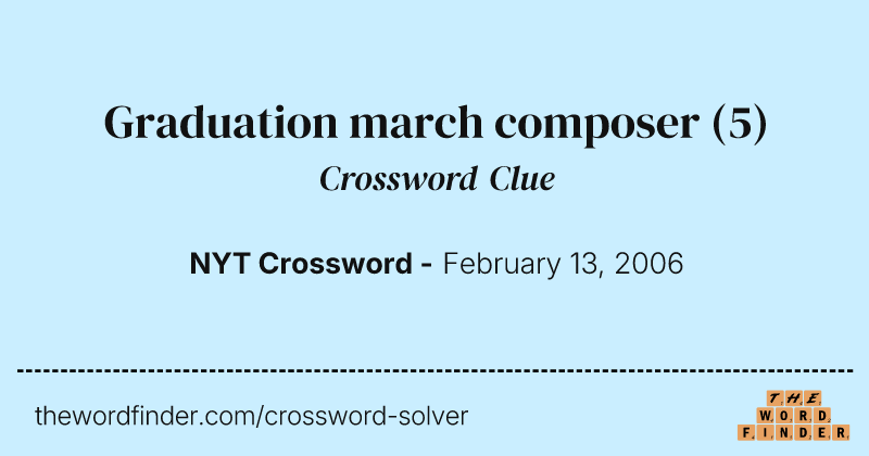 Graduation march composer crossword clue image