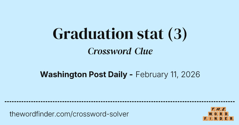 Graduation stat crossword clue image