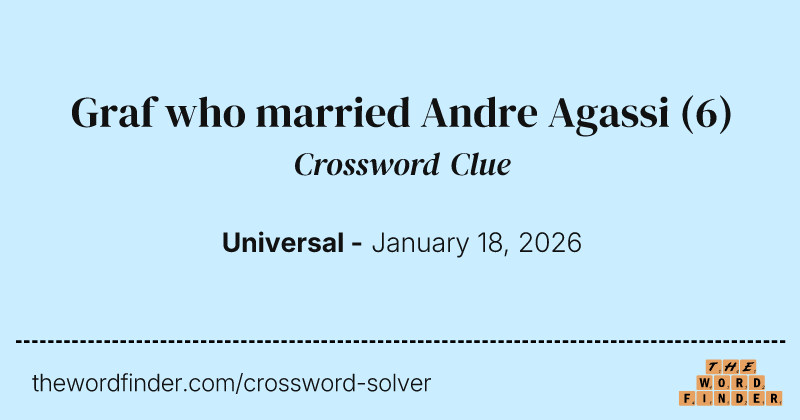 Graf who married Andre Agassi crossword clue image