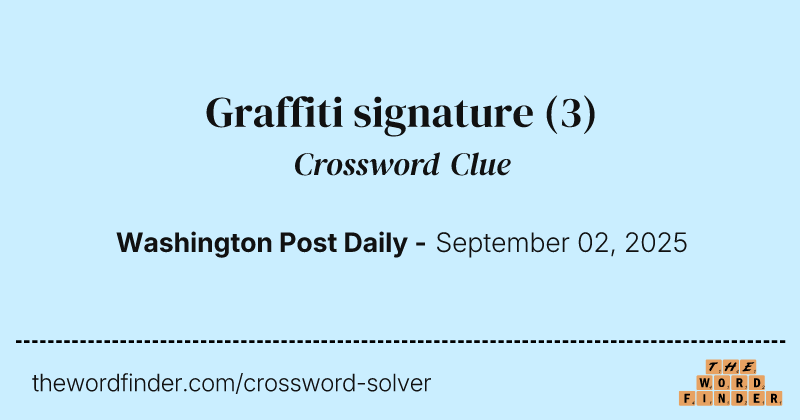 Graffiti signature crossword clue image