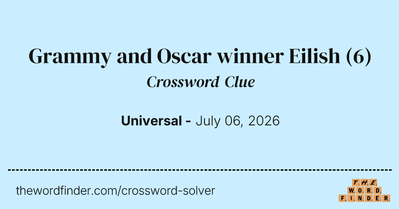 Grammy and Oscar winner Eilish crossword clue image