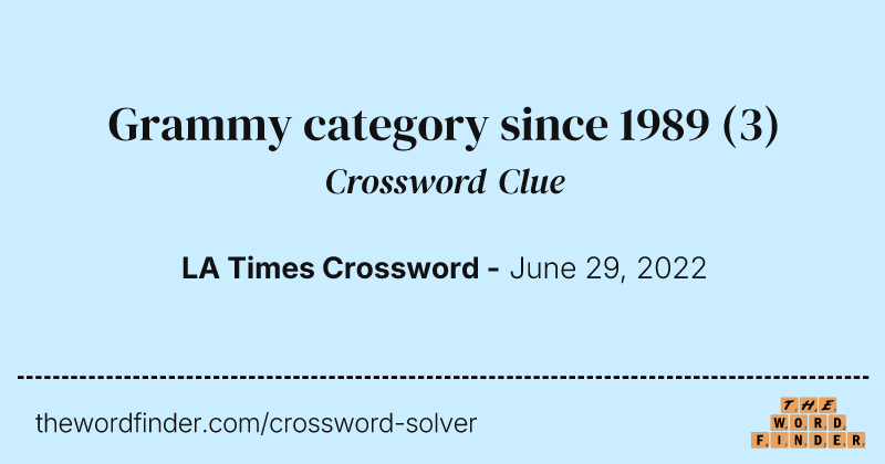 Grammy category since 1989 crossword clue image