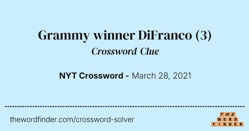 Grammy winner DiFranco crossword clue image
