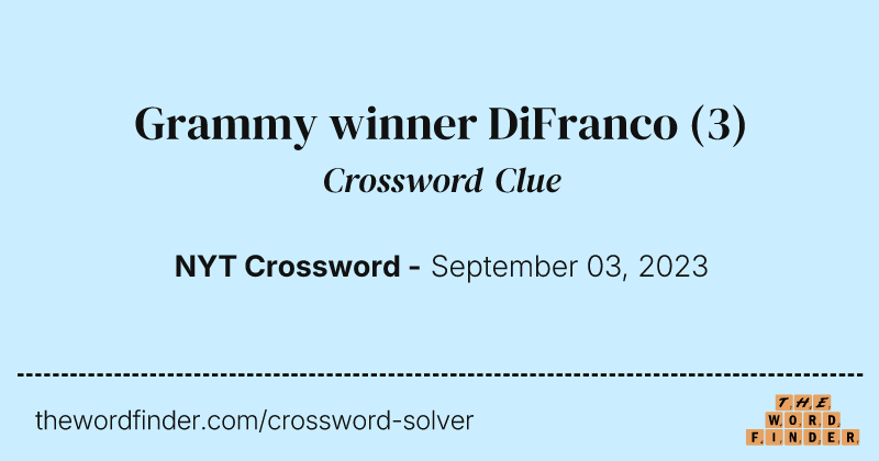 Grammy winner DiFranco crossword clue image
