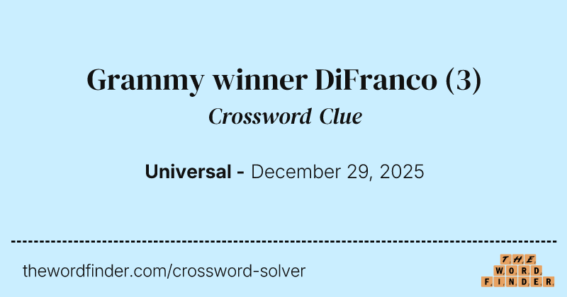 Grammy winner DiFranco crossword clue image