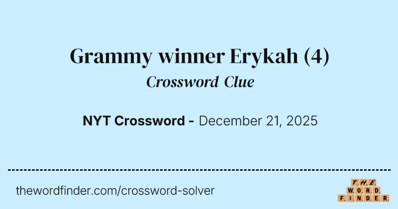 Grammy winner Erykah crossword clue image