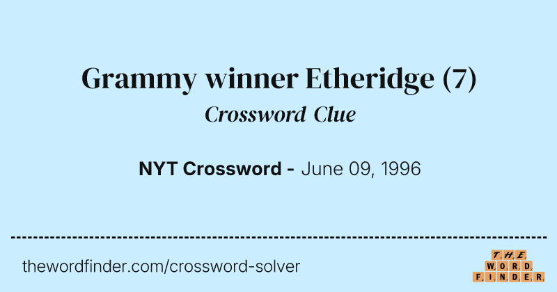 Grammy winner Etheridge crossword clue image