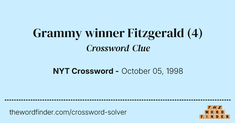 Grammy winner Fitzgerald crossword clue image