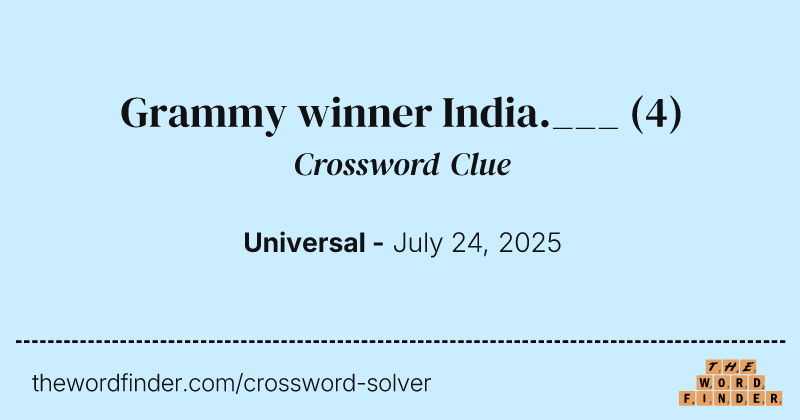 Grammy winner India.___ crossword clue image