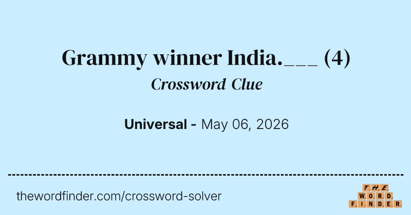 Grammy winner India.___ crossword clue image