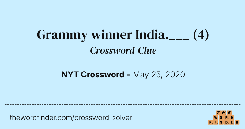 Grammy winner India.___ crossword clue image