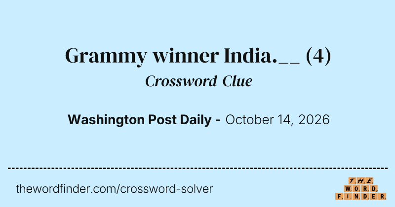 Grammy winner India.__ crossword clue image