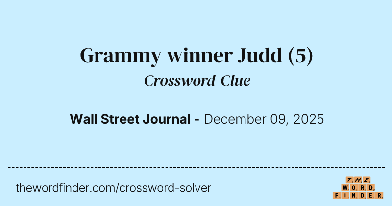 Grammy winner Judd crossword clue image