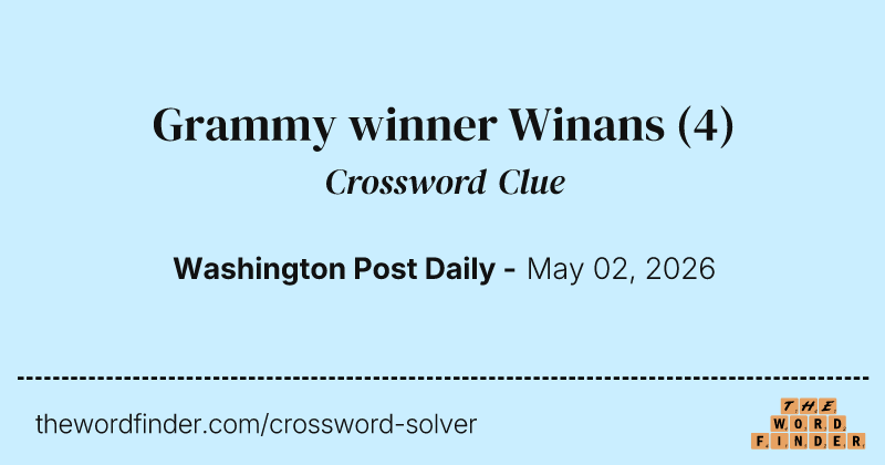 Grammy winner Winans crossword clue image