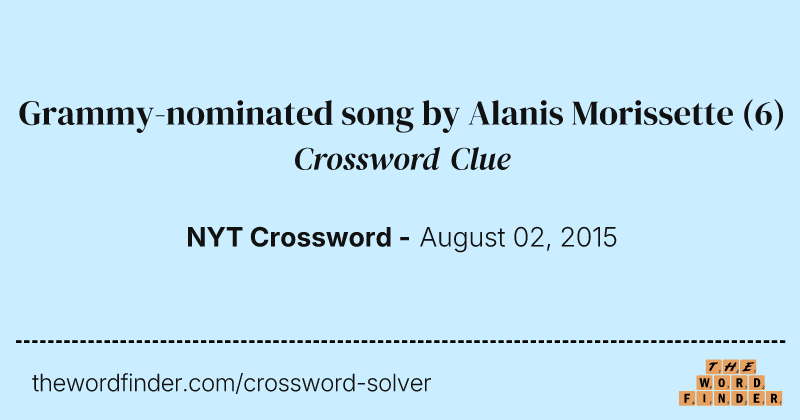 Grammy-nominated song by Alanis Morissette crossword clue image
