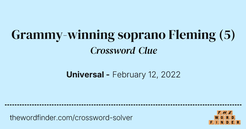 Grammy-winning soprano Fleming crossword clue image