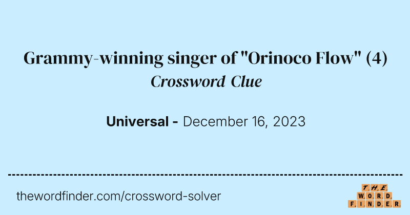 Grammy-winning singer of "Orinoco Flow" crossword clue image