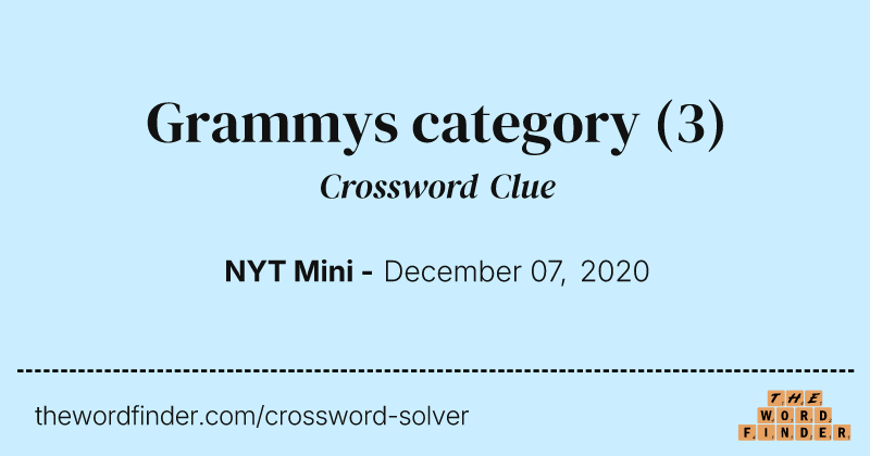 Grammys category crossword clue image