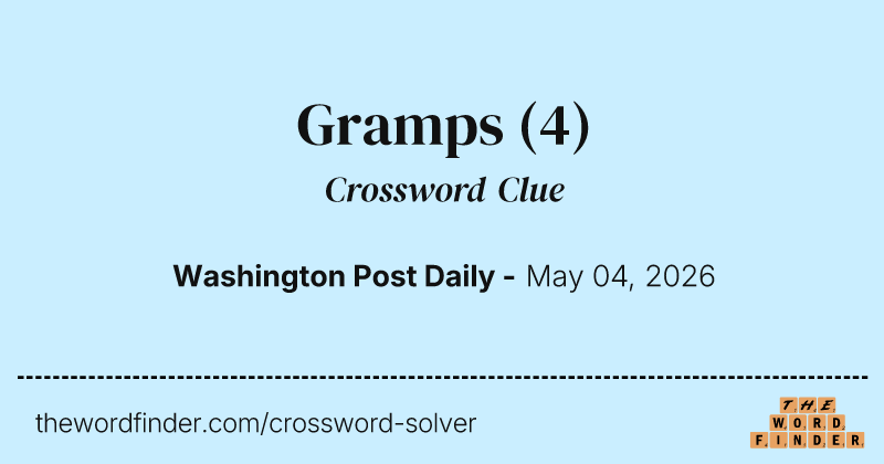 Gramps crossword clue image