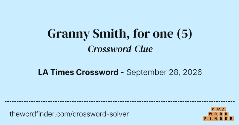 Granny Smith, for one crossword clue image