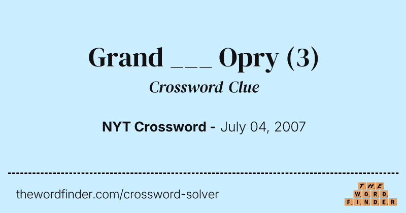 Grand ___ Opry crossword clue image