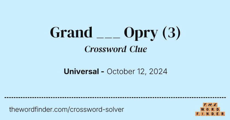 Grand ___ Opry crossword clue image