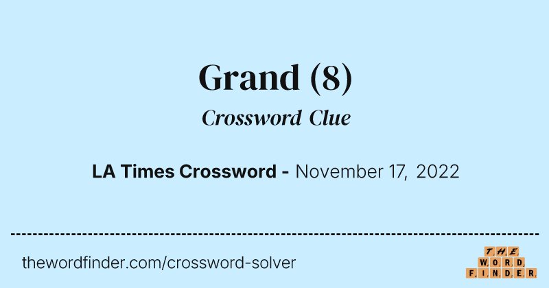Grand crossword clue image