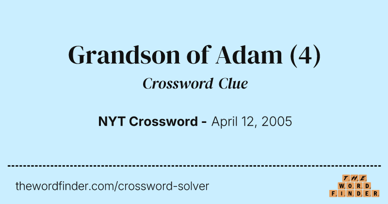 Grandson of Adam crossword clue image