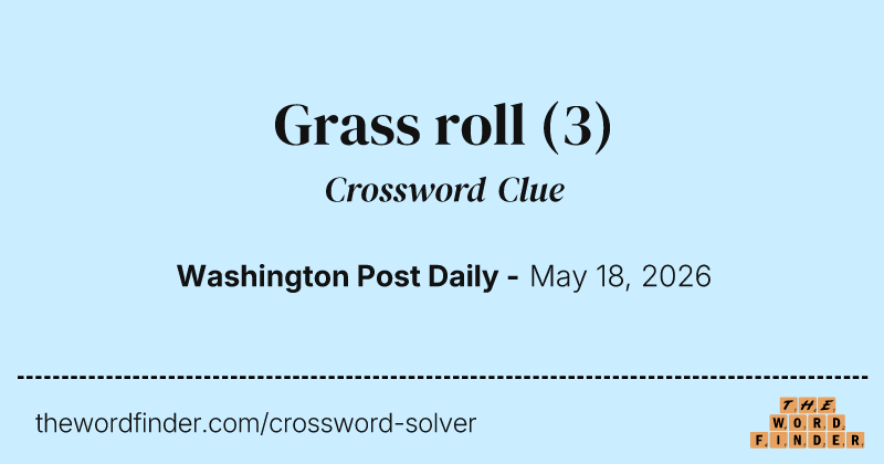 Grass roll crossword clue image
