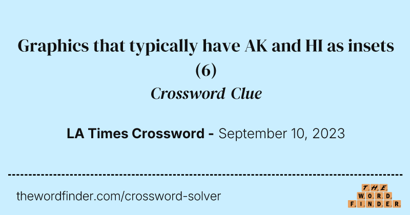 Graphics that typically have AK and HI as insets crossword clue image