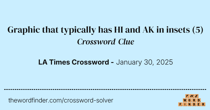 Graphic that typically has HI and AK in insets crossword clue image