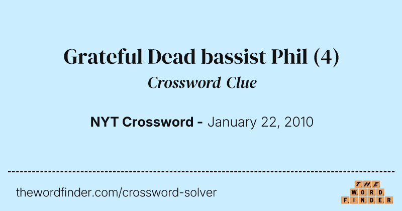 Grateful Dead bassist Phil crossword clue image