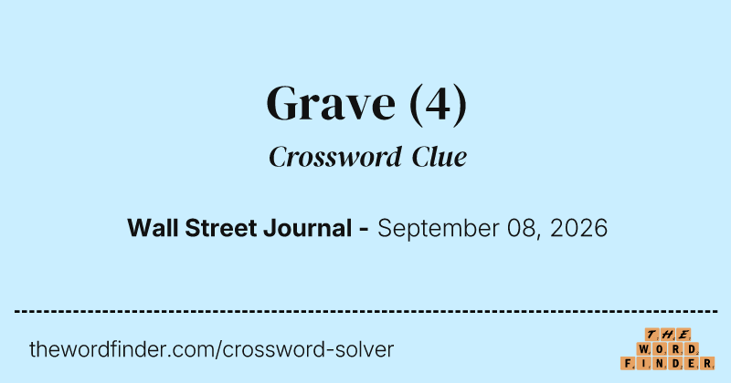 Grave crossword clue image