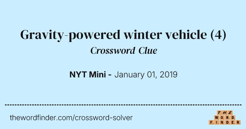 Gravity-powered winter vehicle crossword clue image