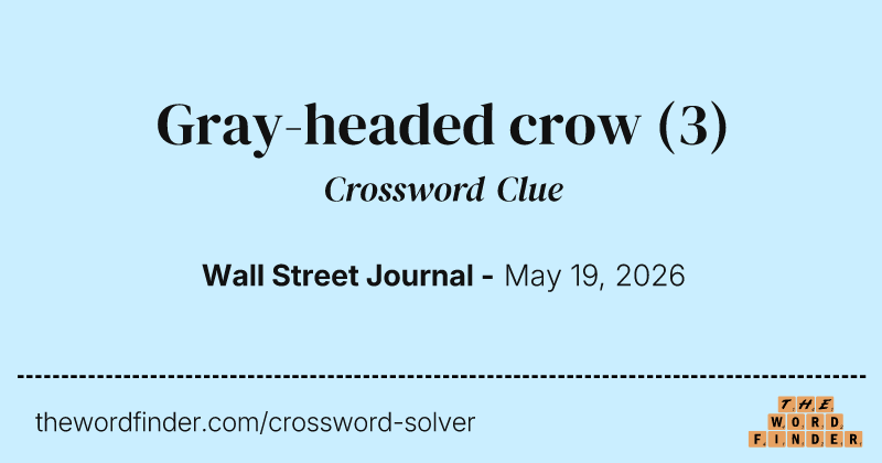 Gray-headed crow crossword clue image