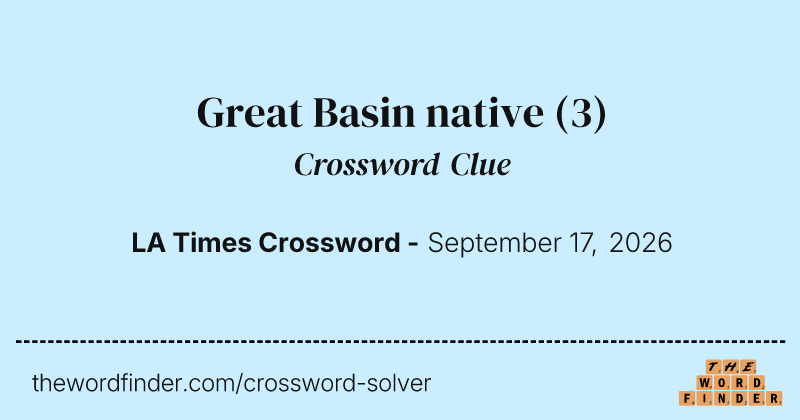 Great Basin native crossword clue image