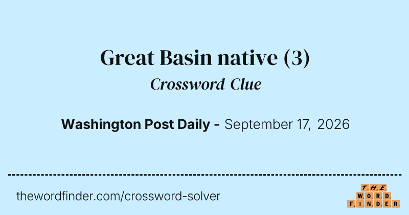 Great Basin native crossword clue image