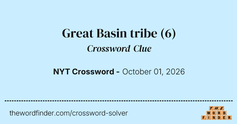 Great Basin tribe crossword clue image