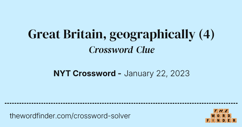 Great Britain, geographically crossword clue image