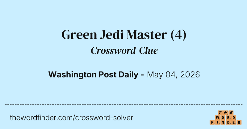 Green Jedi Master crossword clue image