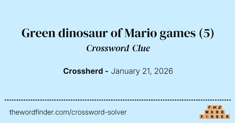 Green dinosaur of Mario games crossword clue image