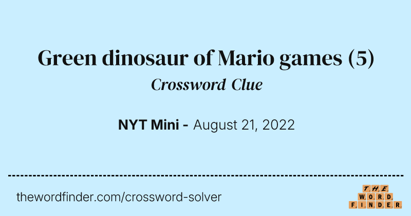 Green dinosaur of Mario games crossword clue image