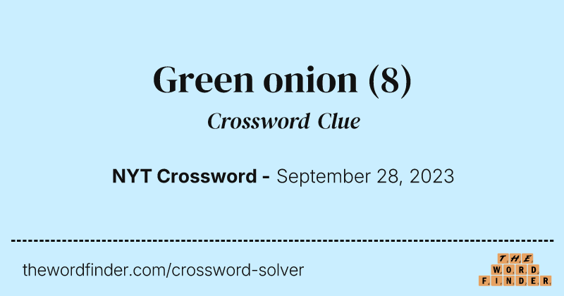 Green onion crossword clue image