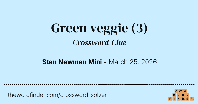 Green veggie crossword clue image